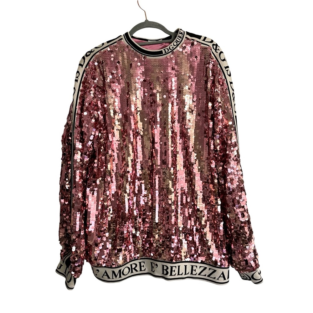 Dolce&Gabbana sequined sweatshirt silk lining size XL